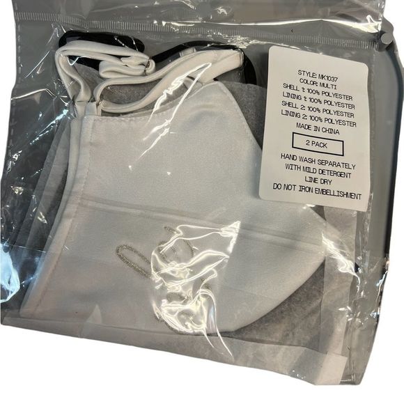 NWT David’s Bridal Embroidered script bride and groom face mask set - Picture 2 of 3